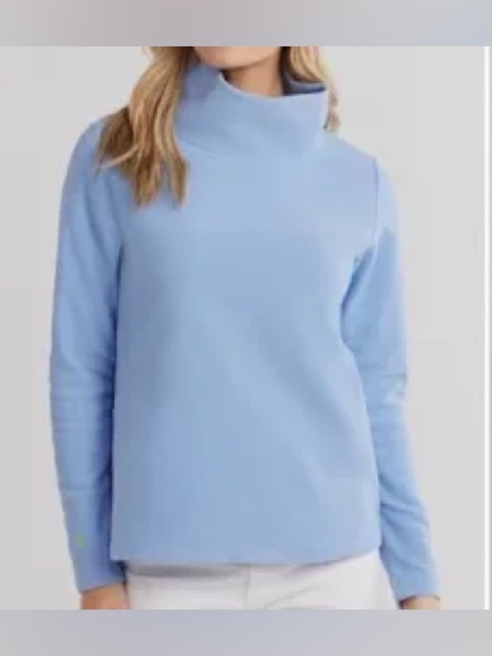 Dudley Stephen’s Greenpoint Turtleneck Sweater in Vello Fleece Light Blue Large